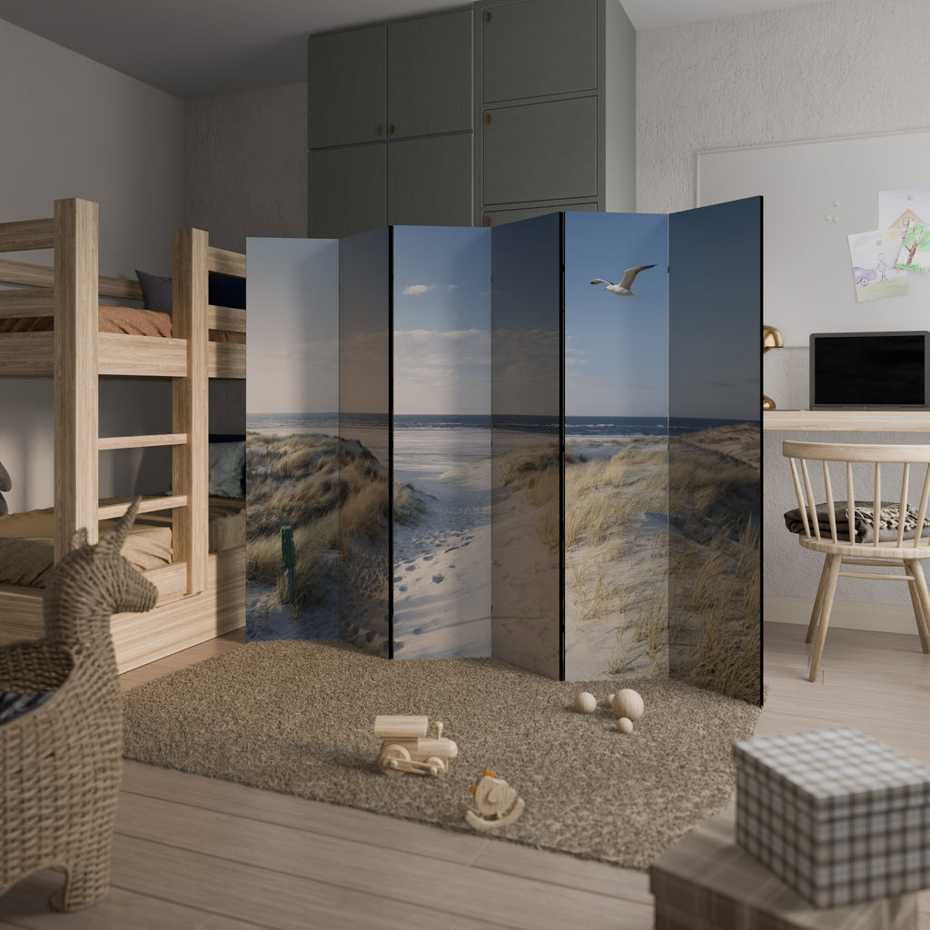 SEASIDE DREAMING Decorative 6-Panel Room Divider