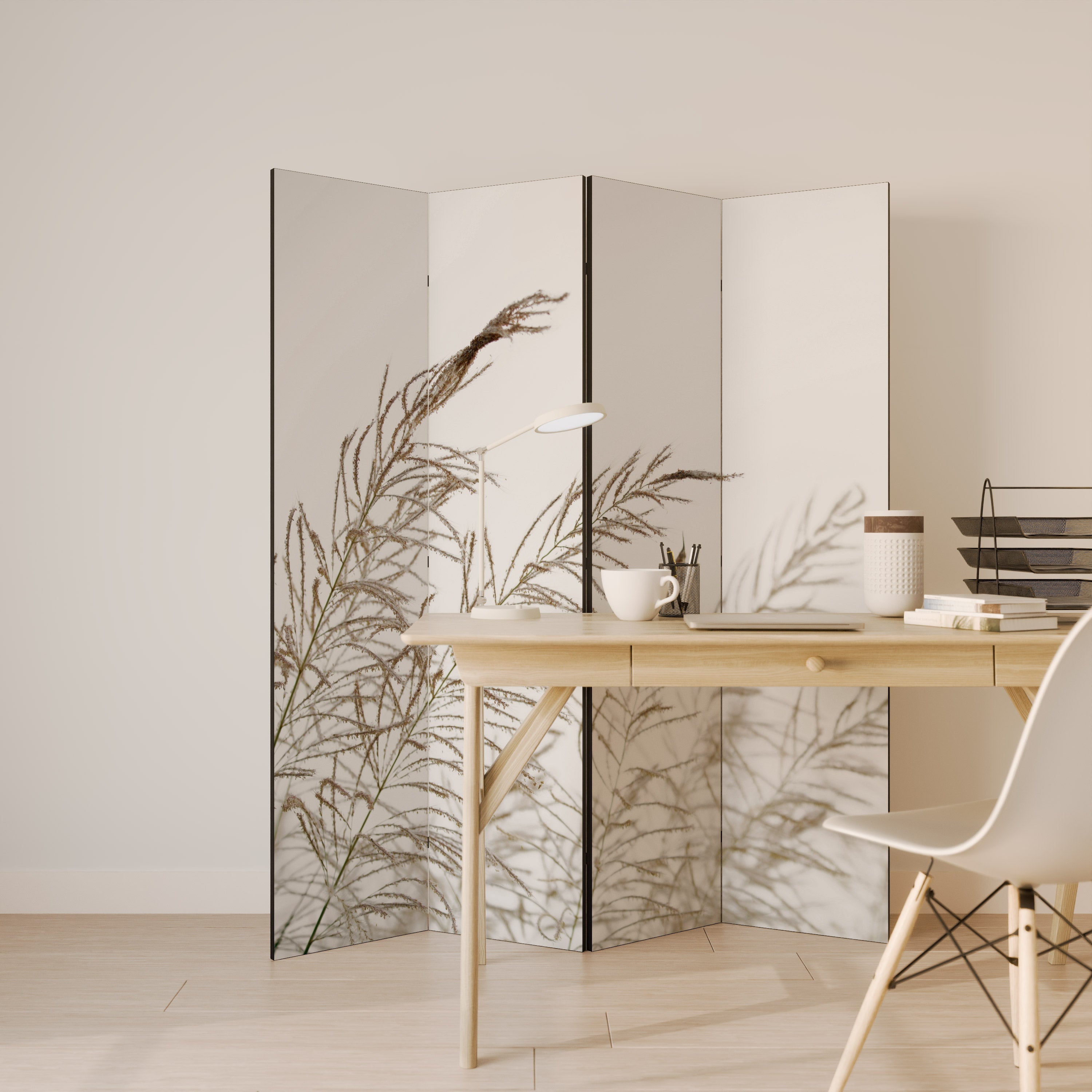 WHISPERING WINDS Biombo Decorativo de 4 Painéis