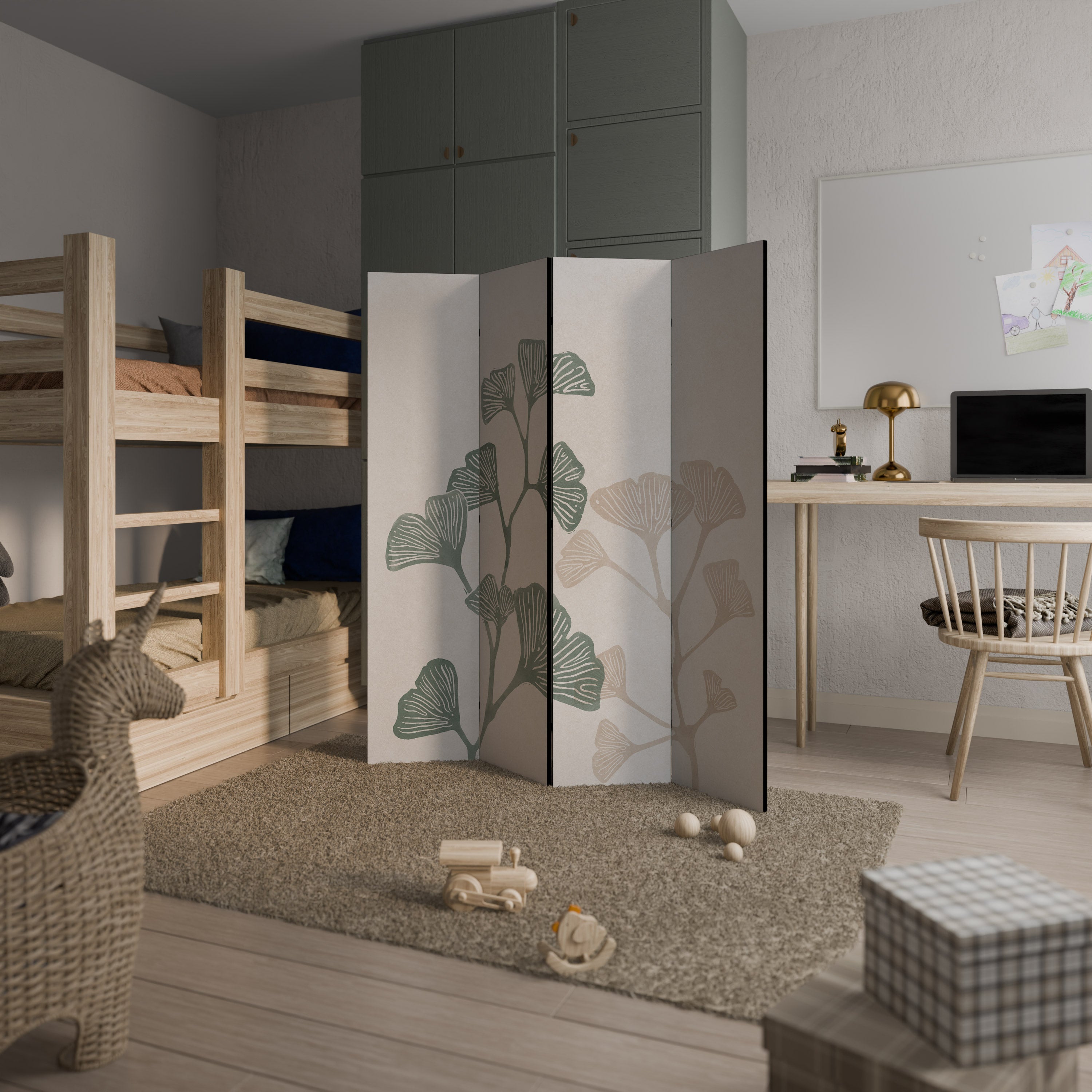 THE GOST OF GINKGO 4-Panel Room Divider