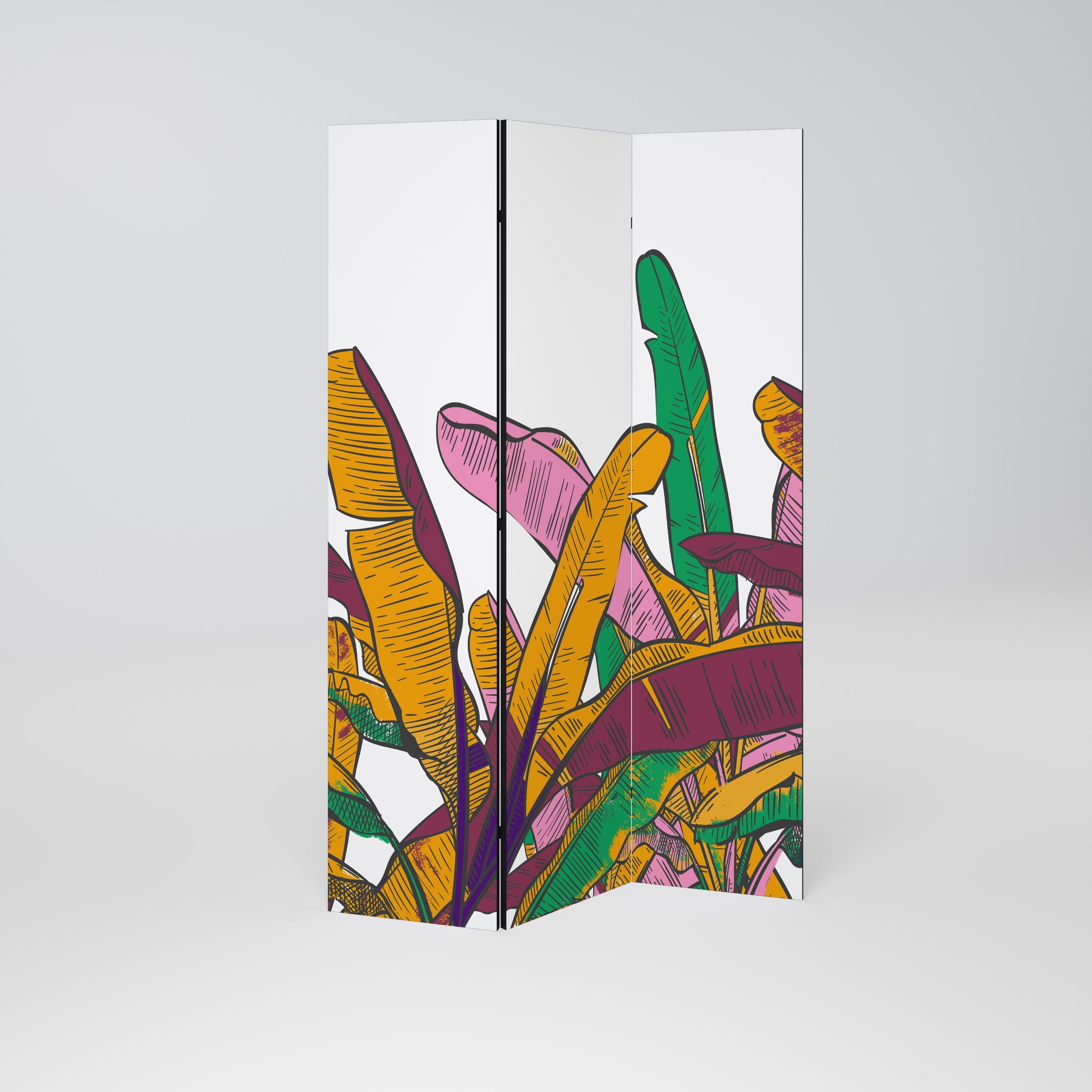 TROPICAL GLOW Decorative 3-Panel Room Divider