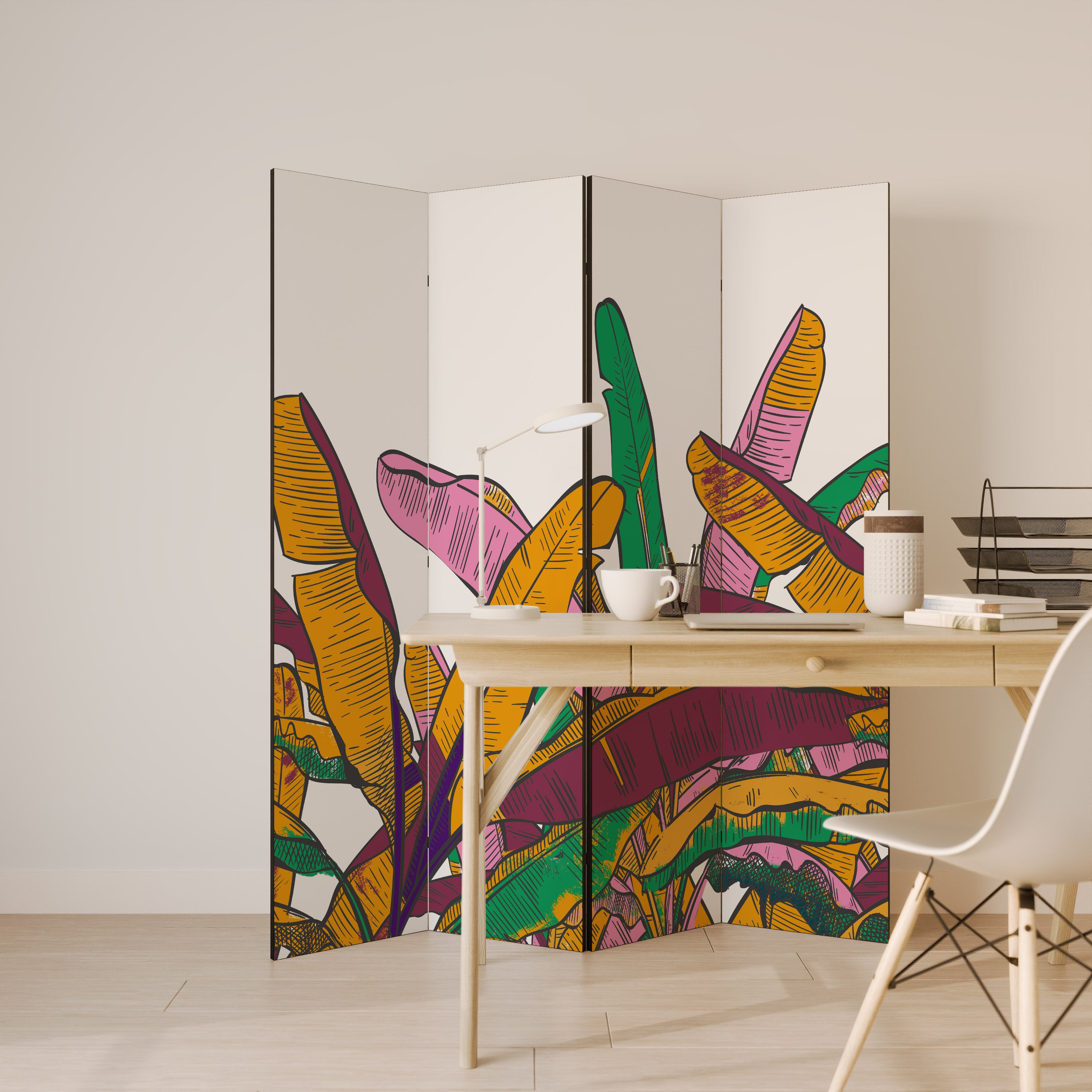TROPICAL GLOW 4-Panel Room Divider