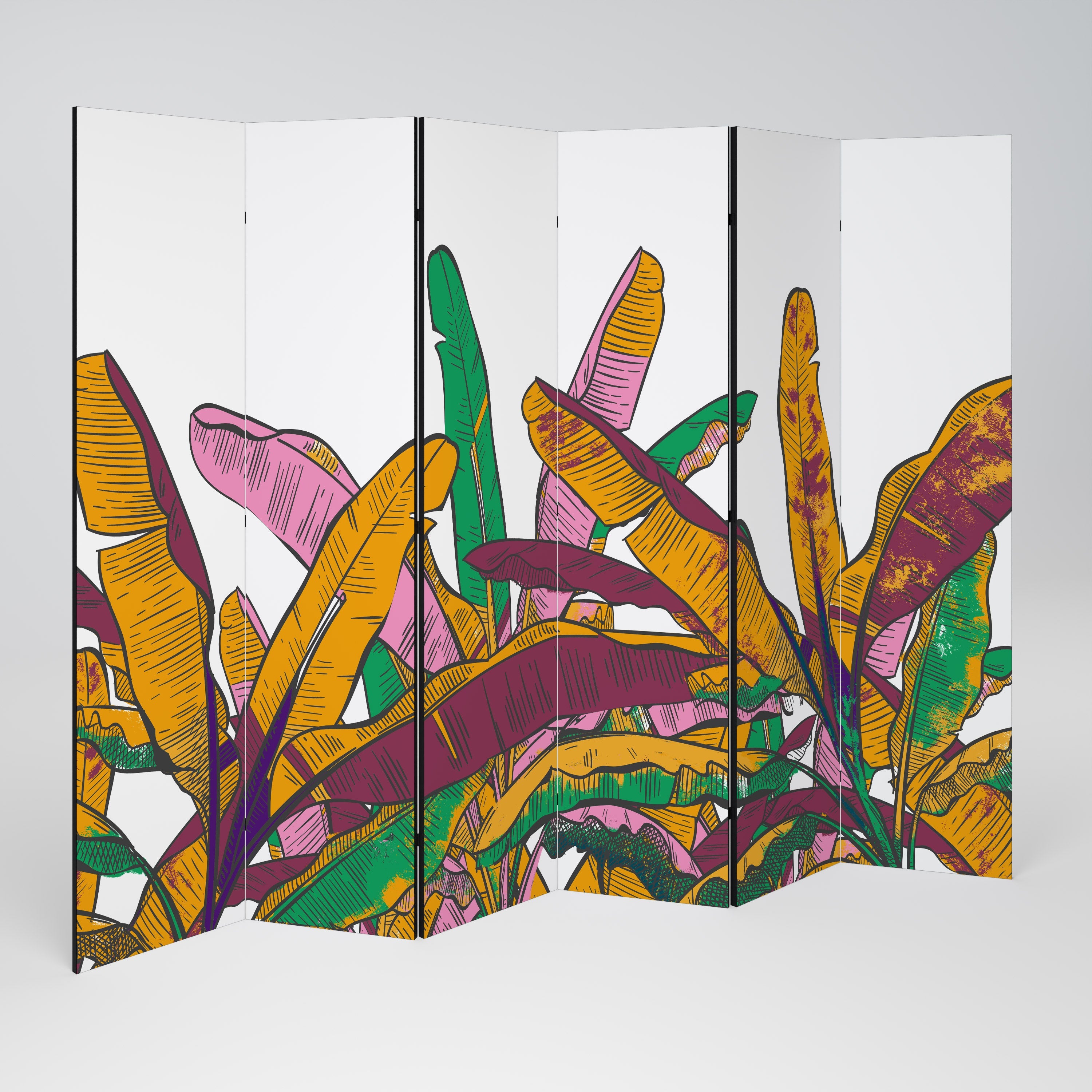 TROPICAL GLOW Decorative 6-Panel Room Divider