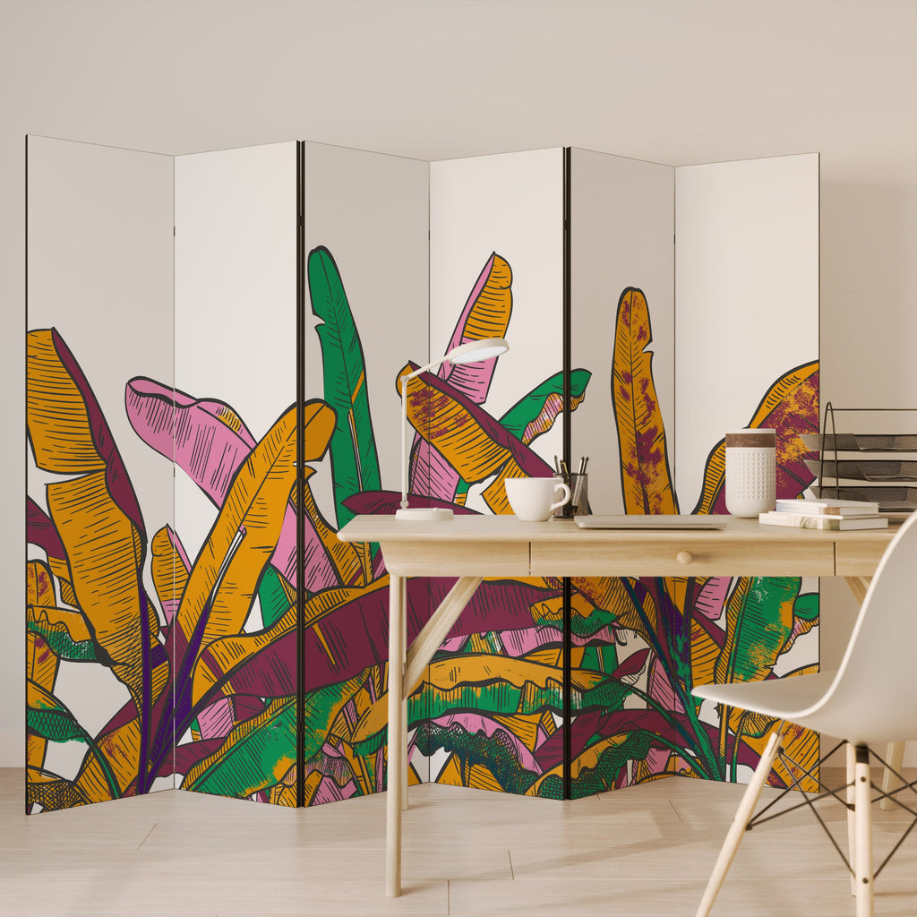 TROPICAL GLOW Decorative 6-Panel Room Divider