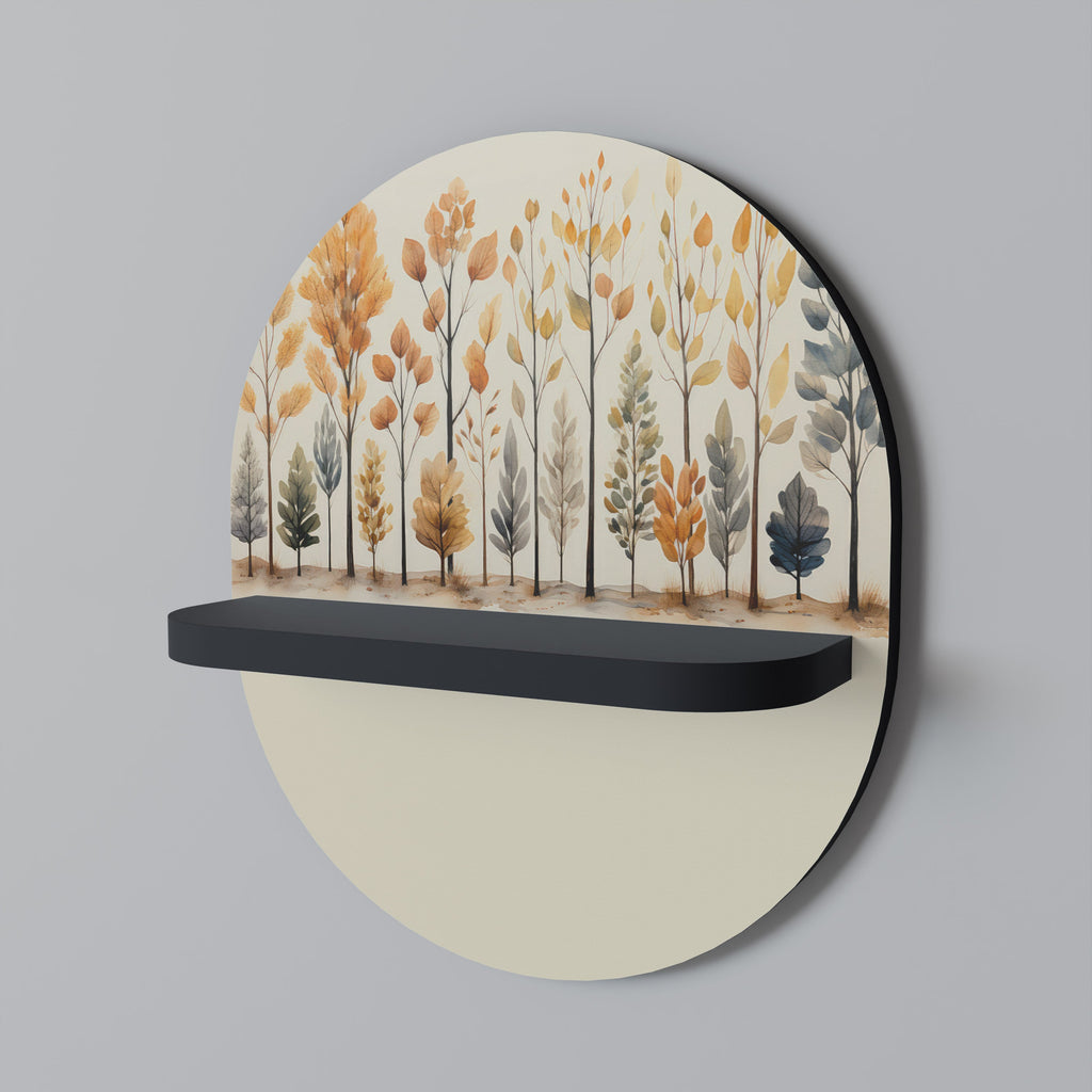AUTUMN FOREST Prateleira Oval Decorativa em Acabamento Preto