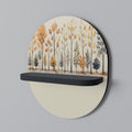 AUTUMN FOREST Prateleira Oval Decorativa em Acabamento Preto