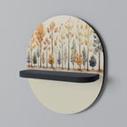 AUTUMN FOREST Prateleira Oval Decorativa em Acabamento Preto