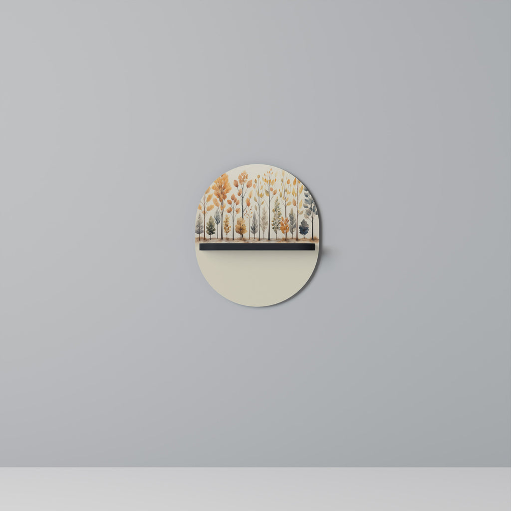 AUTUMN FOREST Prateleira Oval Decorativa em Acabamento Preto