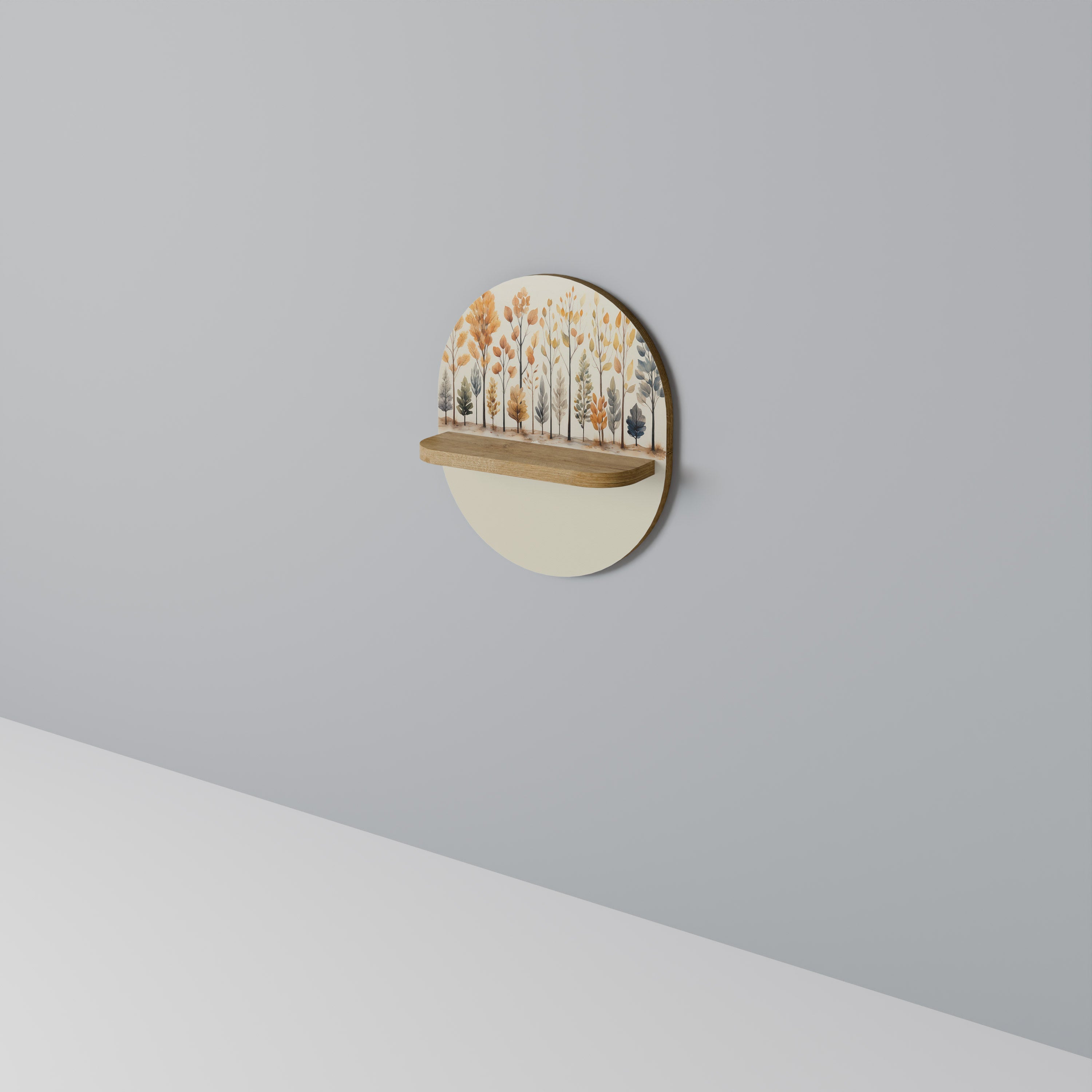 AUTUMN FOREST Prateleira Oval Decorativa em Efeito Carvalho