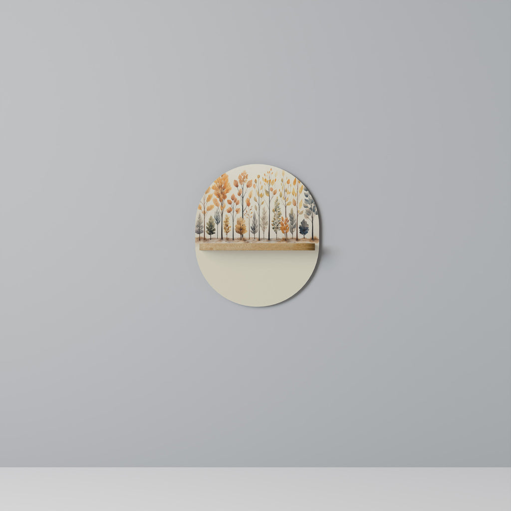 AUTUMN FOREST Prateleira Oval Decorativa em Efeito Carvalho