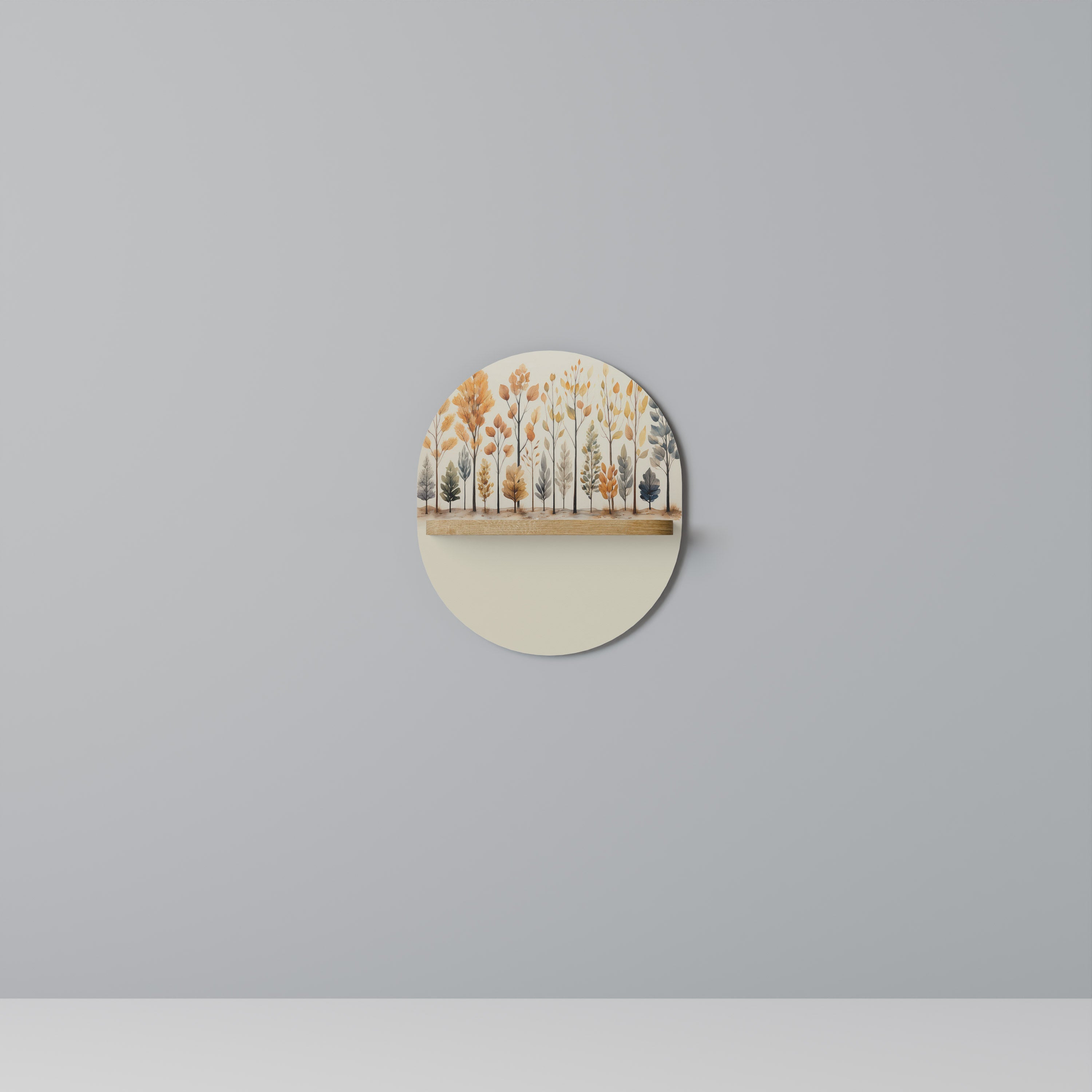 AUTUMN FOREST Prateleira Oval Decorativa em Efeito Carvalho