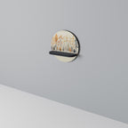 AUTUMN FOREST Round Art Shelf In Black Finish