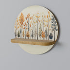 AUTUMN FOREST Prateleira Redonda Decorativa em Efeito Carvalho
