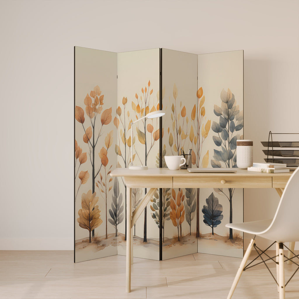 AUTUMN FOREST Decorative 4-Panel Room Divider