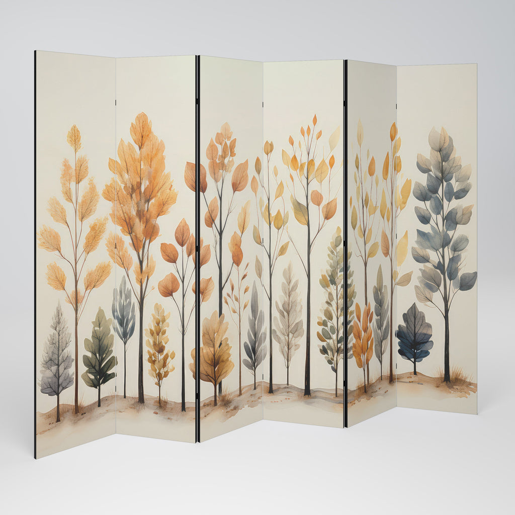 AUTUMN FOREST Decorative 6-Panel Room Divider