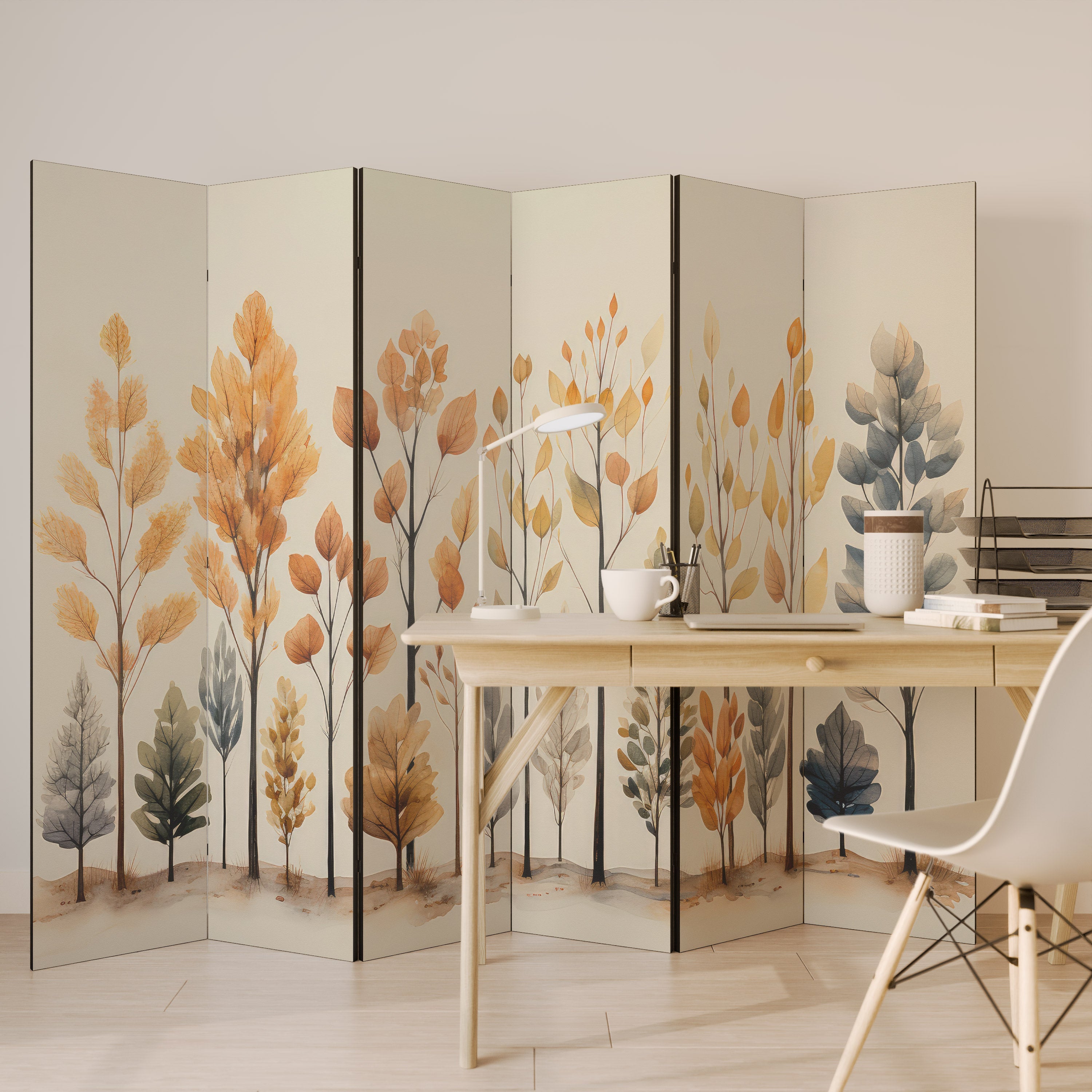AUTUMN FOREST Decorative 6-Panel Room Divider