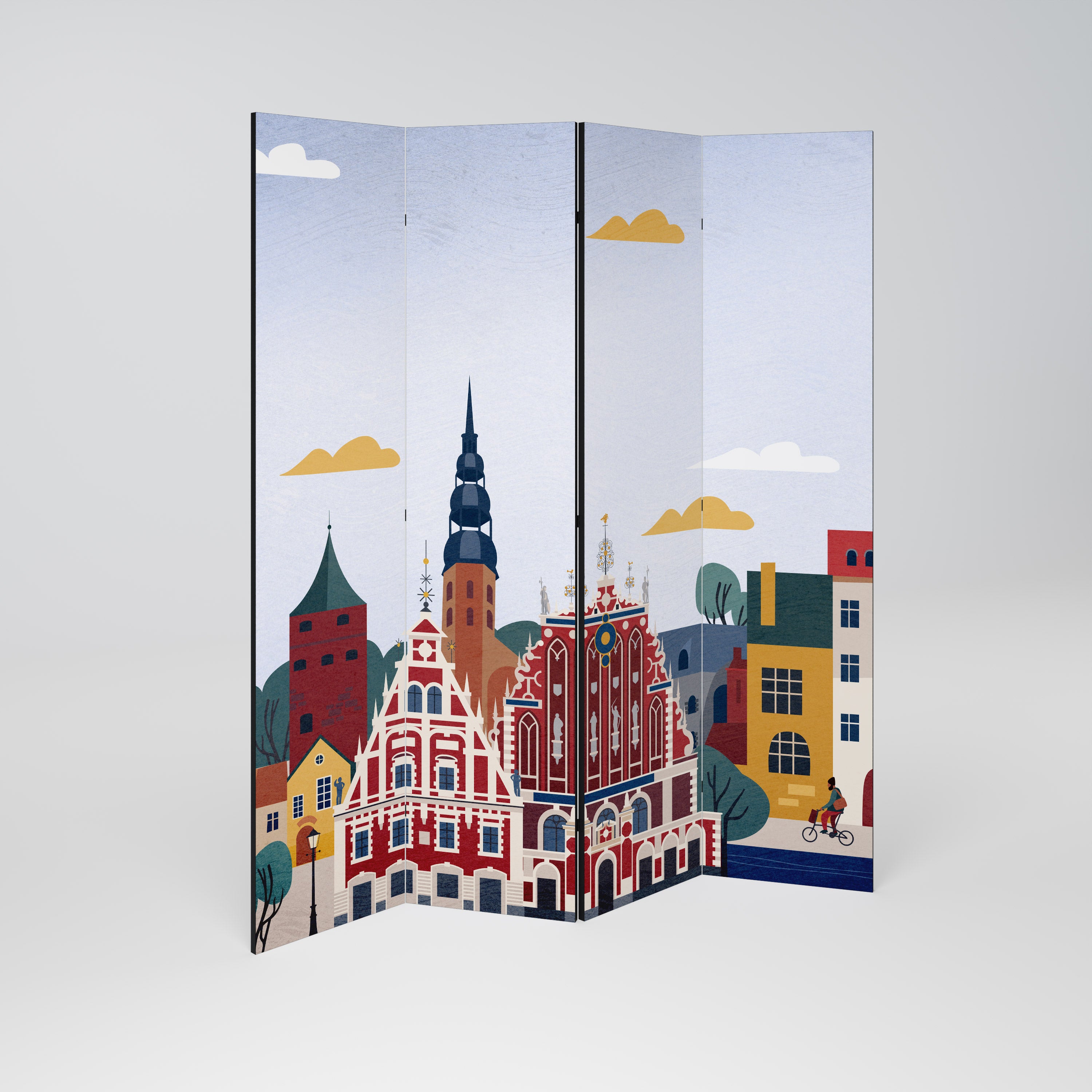 MEMORY OF RIGA 4-Panel Room Divider