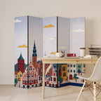 MEMORY OF RIGA Decorative 5-Panel Room Divider