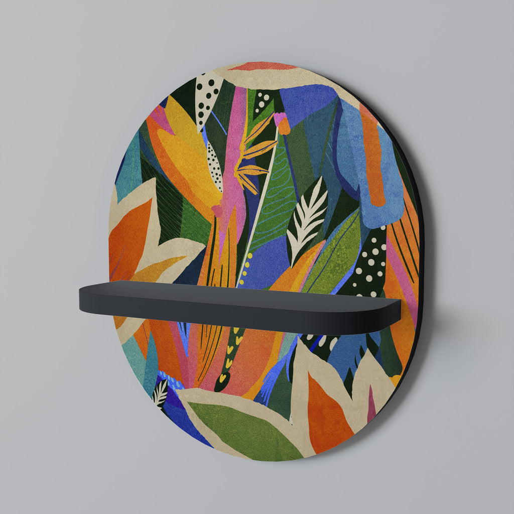 RAMPANT VEGETATION Prateleira Oval Decorativa em Acabamento Preto