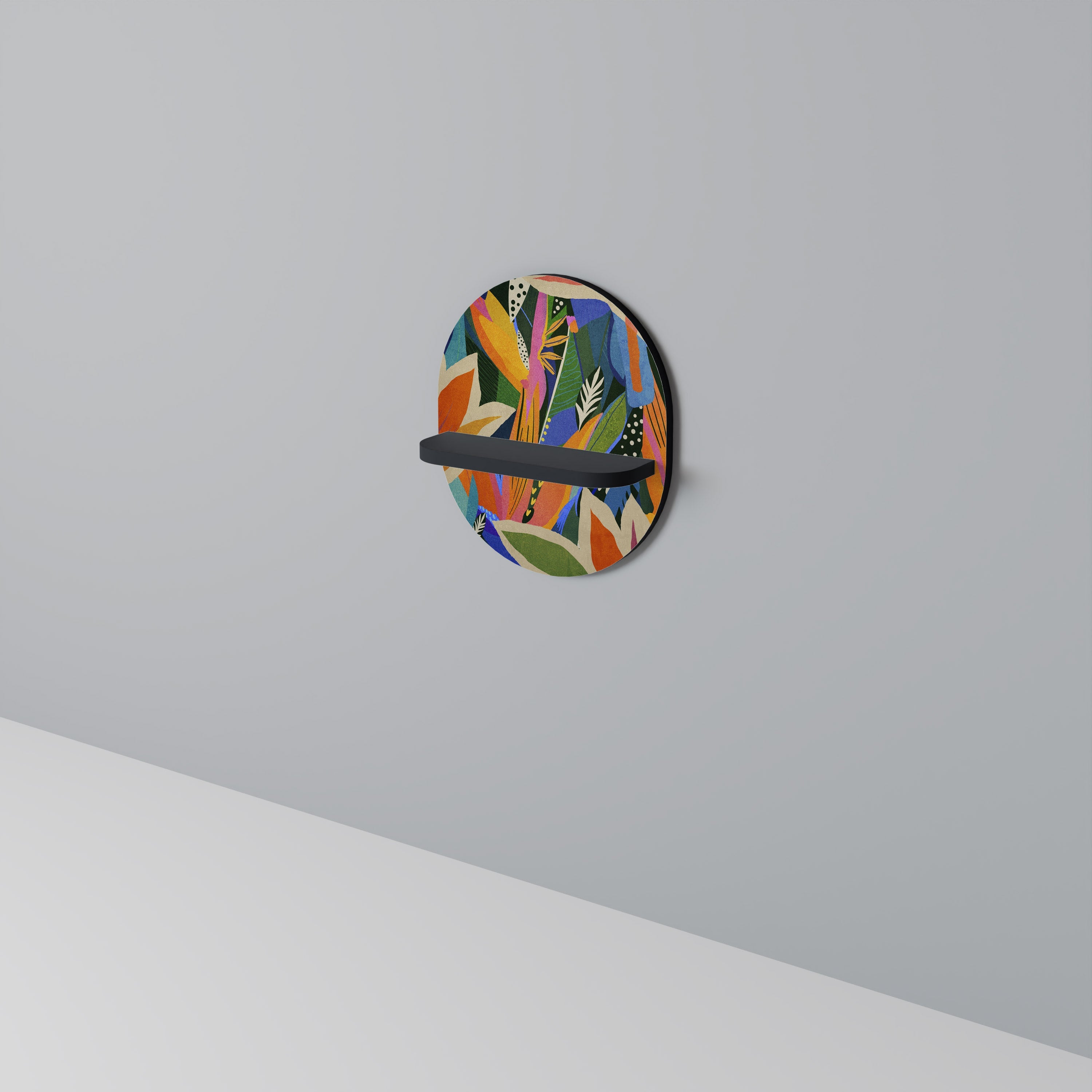 RAMPANT VEGETATION Prateleira Oval Decorativa em Acabamento Preto