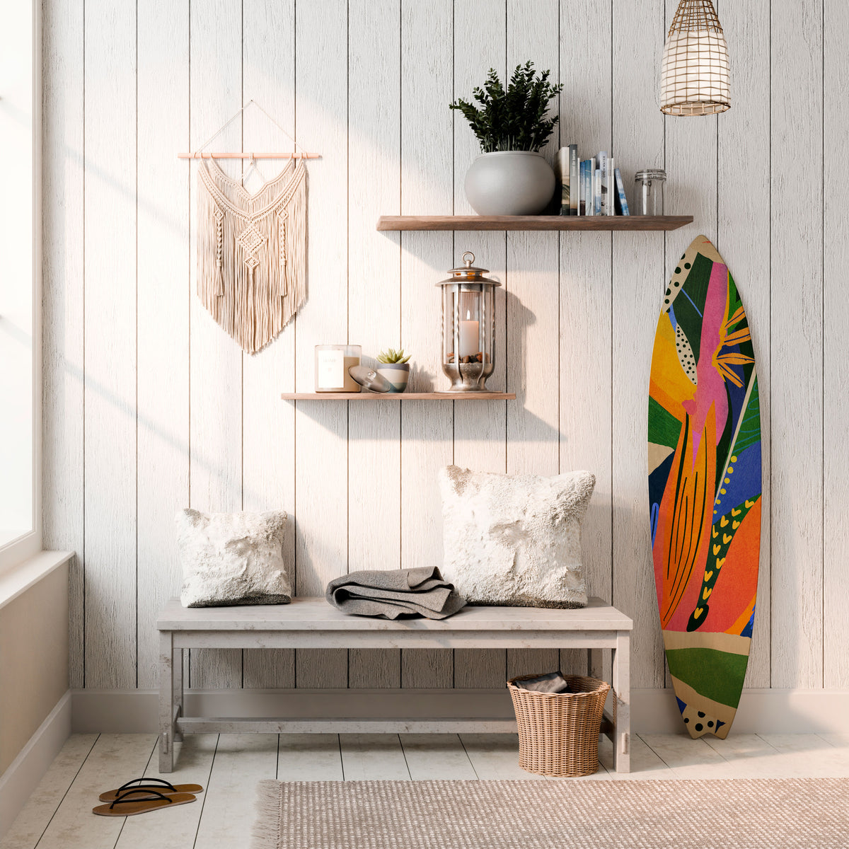 RAMPANT VEGETATION Painel Decorativo Prancha de Surf