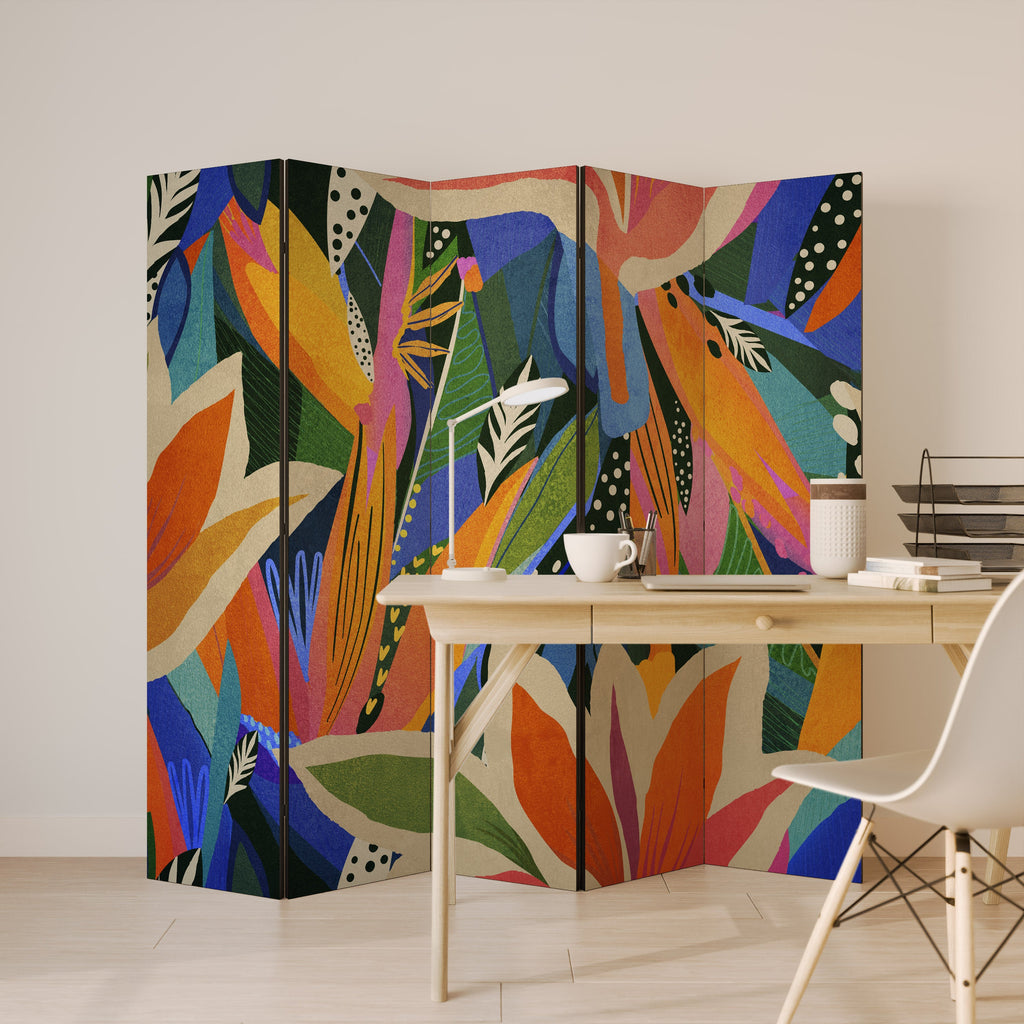 RAMPANT VEGETATION Decorative 5-Panel Room Divider