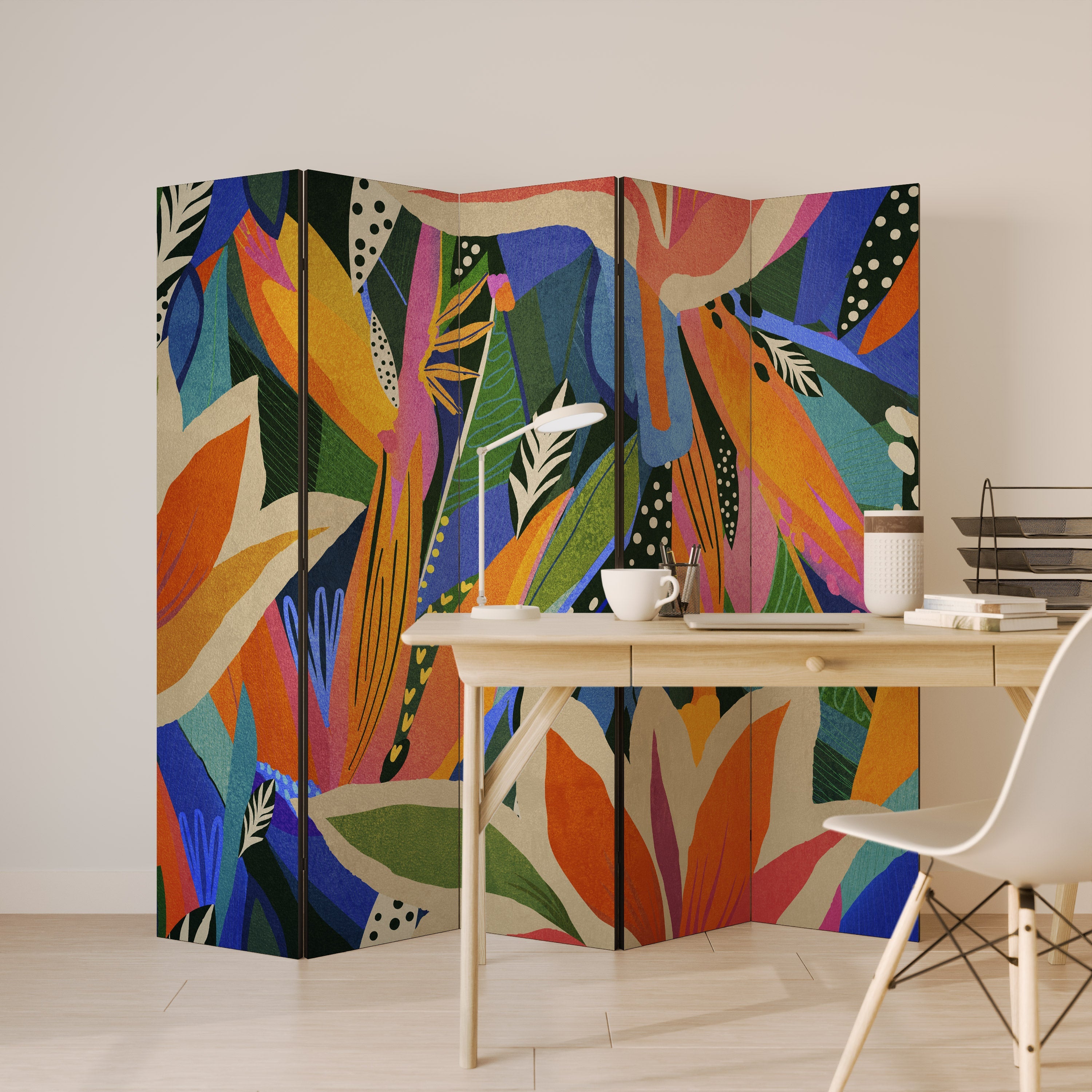 RAMPANT VEGETATION Decorative 5-Panel Room Divider