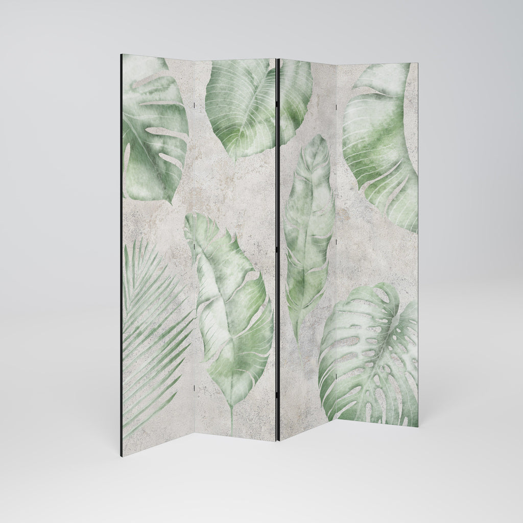 LUSH LEAF WHISPERS Decorative 4-Panel Room Divider