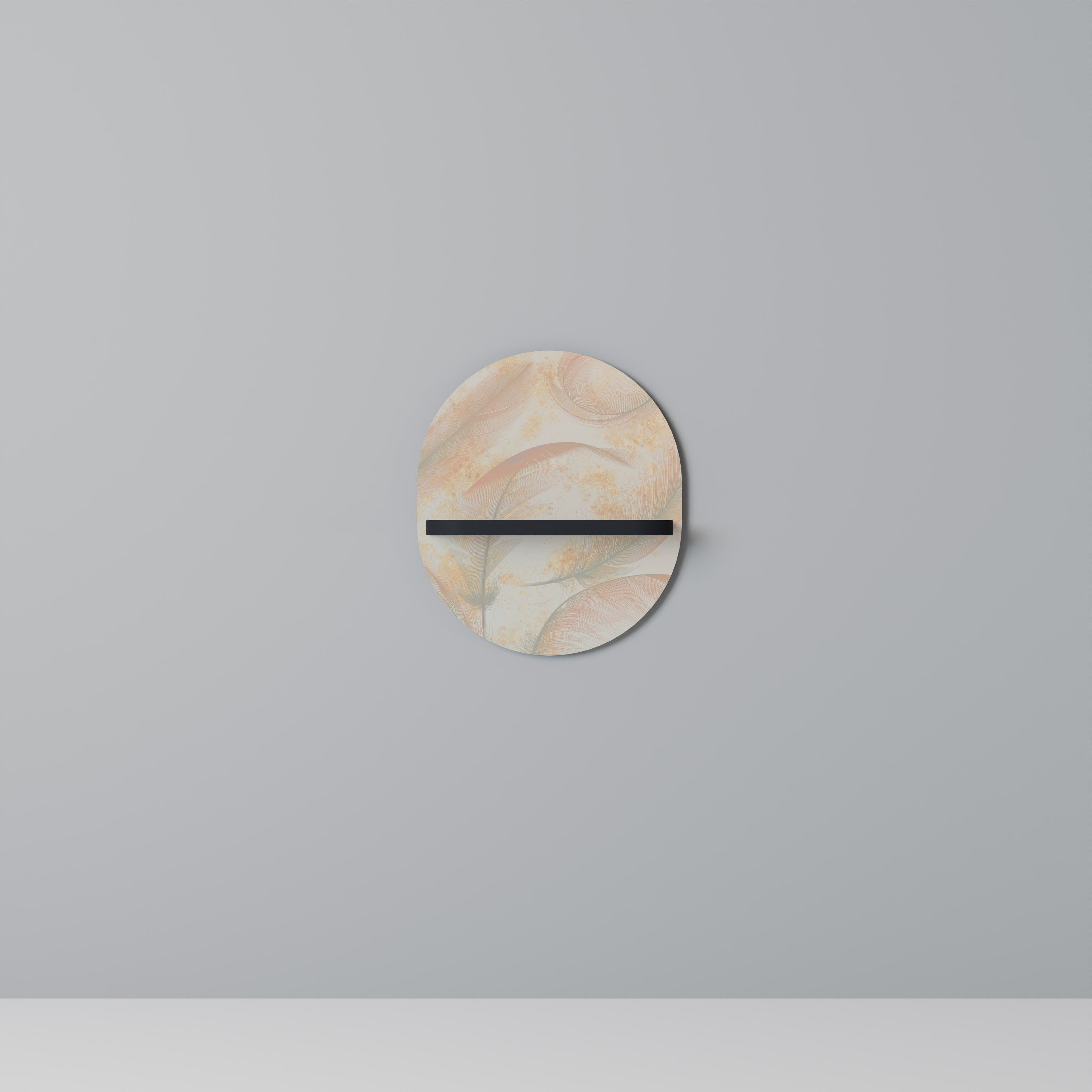 AURA OF LIGHT Prateleira Oval Decorativa em Acabamento Preto