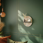 AURA OF LIGHT Prateleira Oval Decorativa em Acabamento Preto