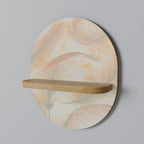 AURA OF LIGHT Prateleira Oval Decorativa em Efeito Carvalho