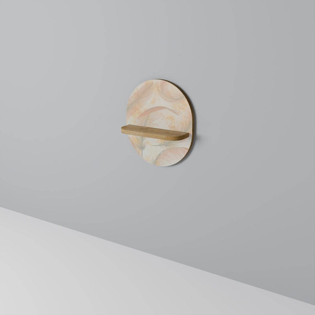 AURA OF LIGHT Prateleira Oval Decorativa em Efeito Carvalho