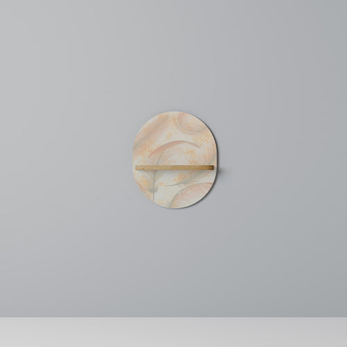 AURA OF LIGHT Oval Art Shelf In Oak Effect