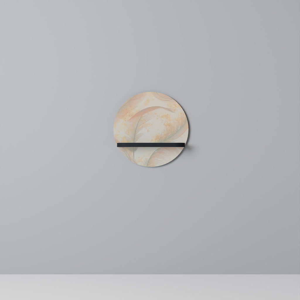 AURA OF LIGHT Round Art Shelf In Black Finish