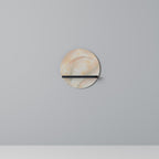 AURA OF LIGHT Round Art Shelf In Black Finish