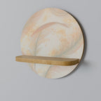 AURA OF LIGHT Prateleira Redonda Decorativa em Efeito Carvalho