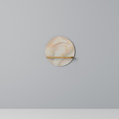 AURA OF LIGHT Round Art Shelf In Oak Effect