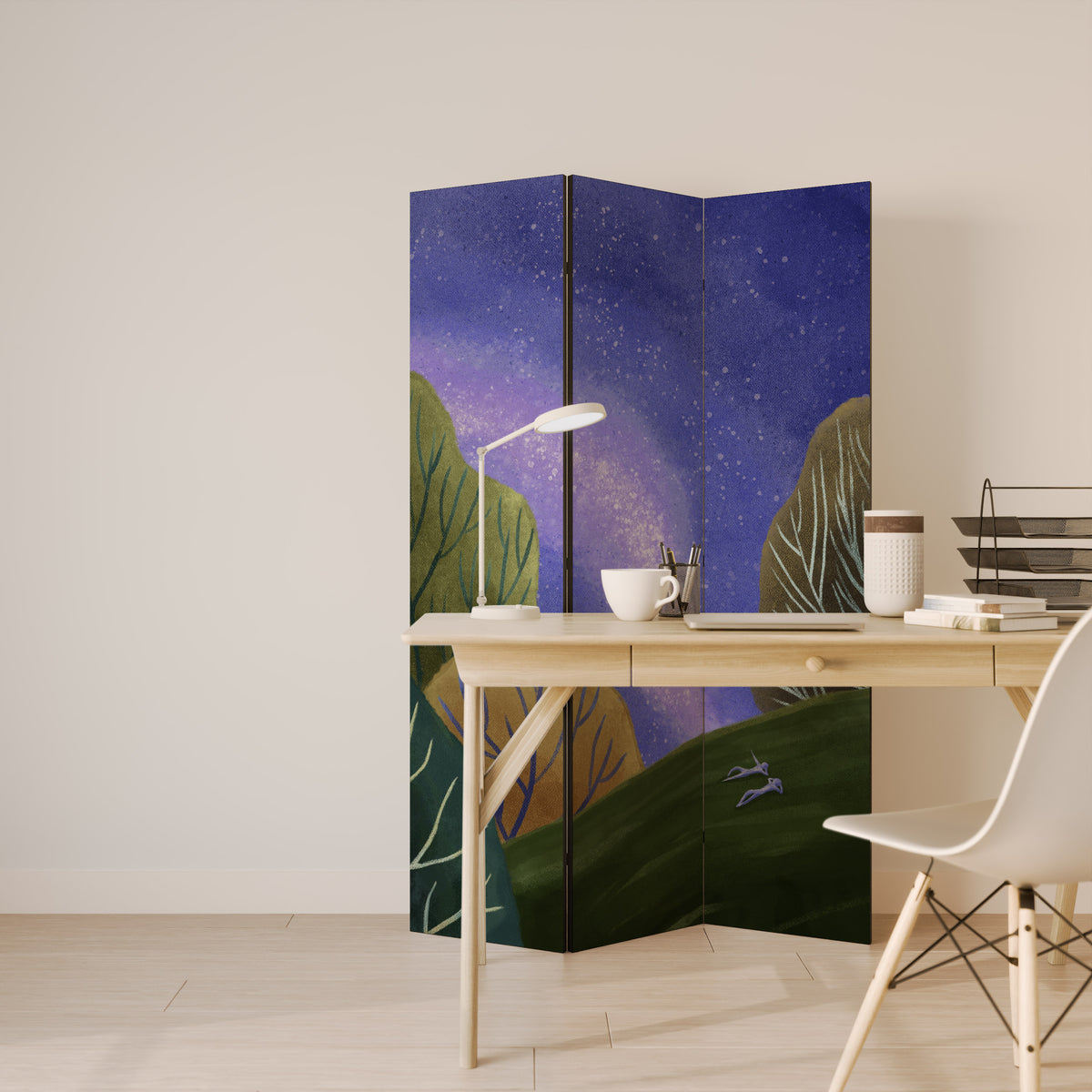 STARLIT VIBE Biombo de 3 Painéis