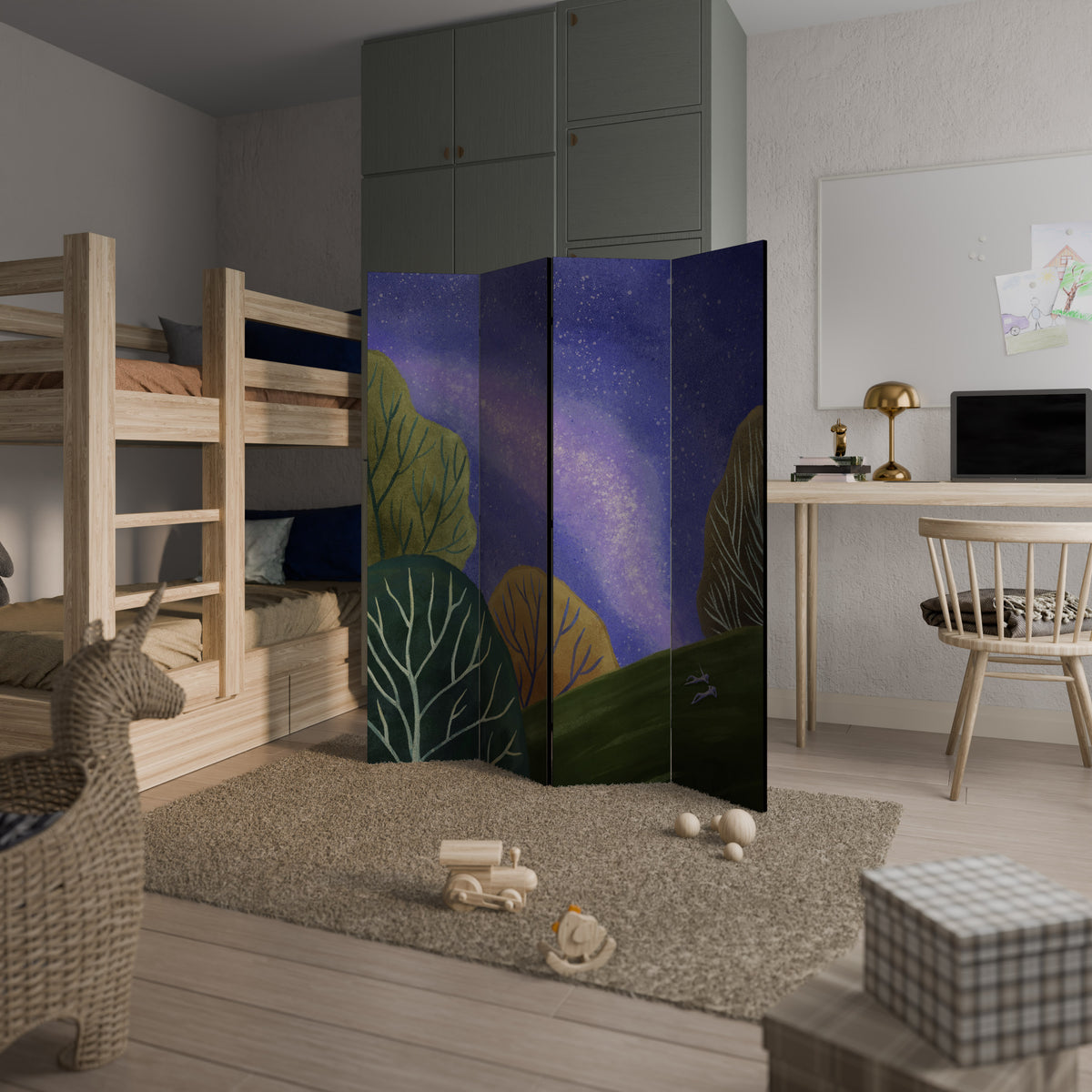 STARLIT VIBE Biombo de 4 Painéis