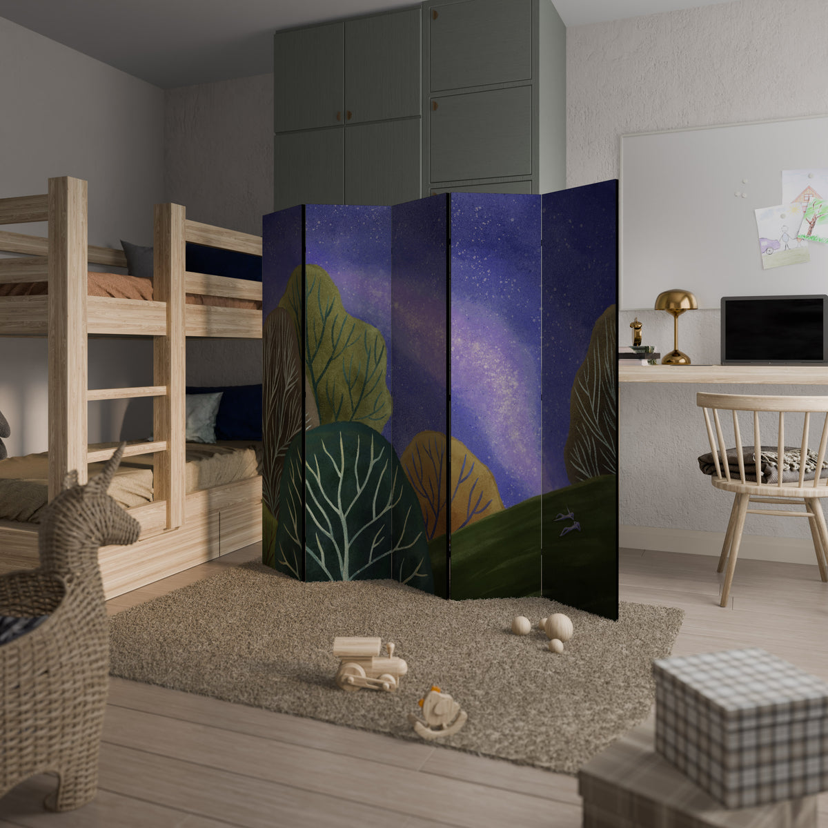 STARLIT VIBE Biombo de 5 Painéis