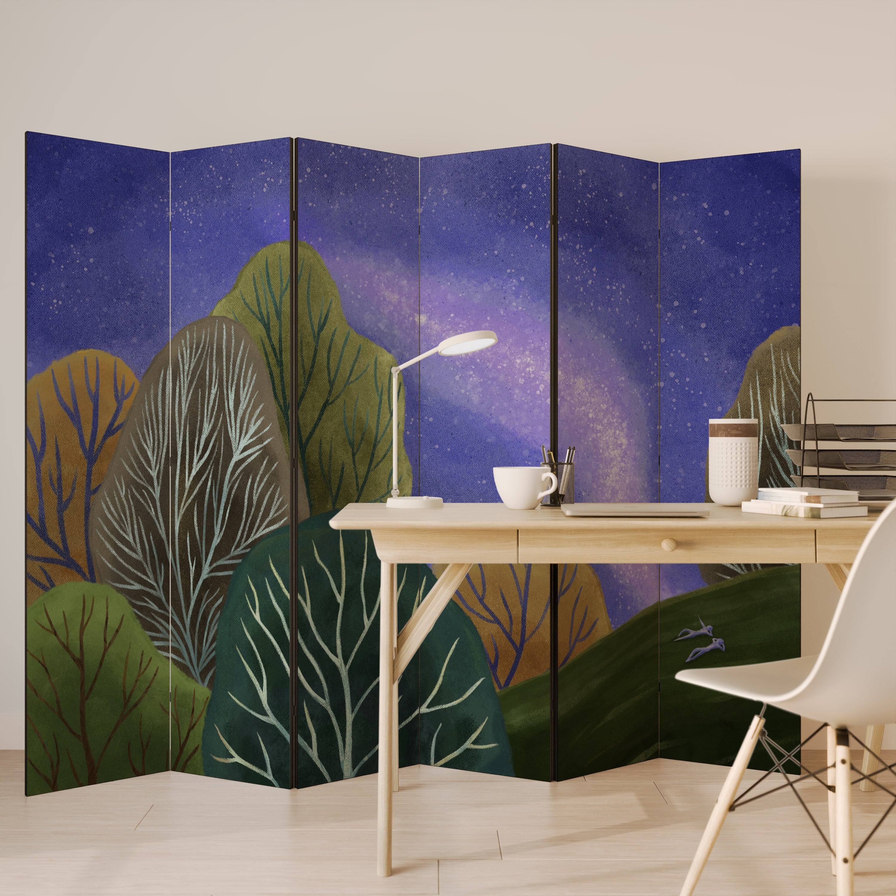 STARLIT VIBE Decorative 6-Panel Room Divider