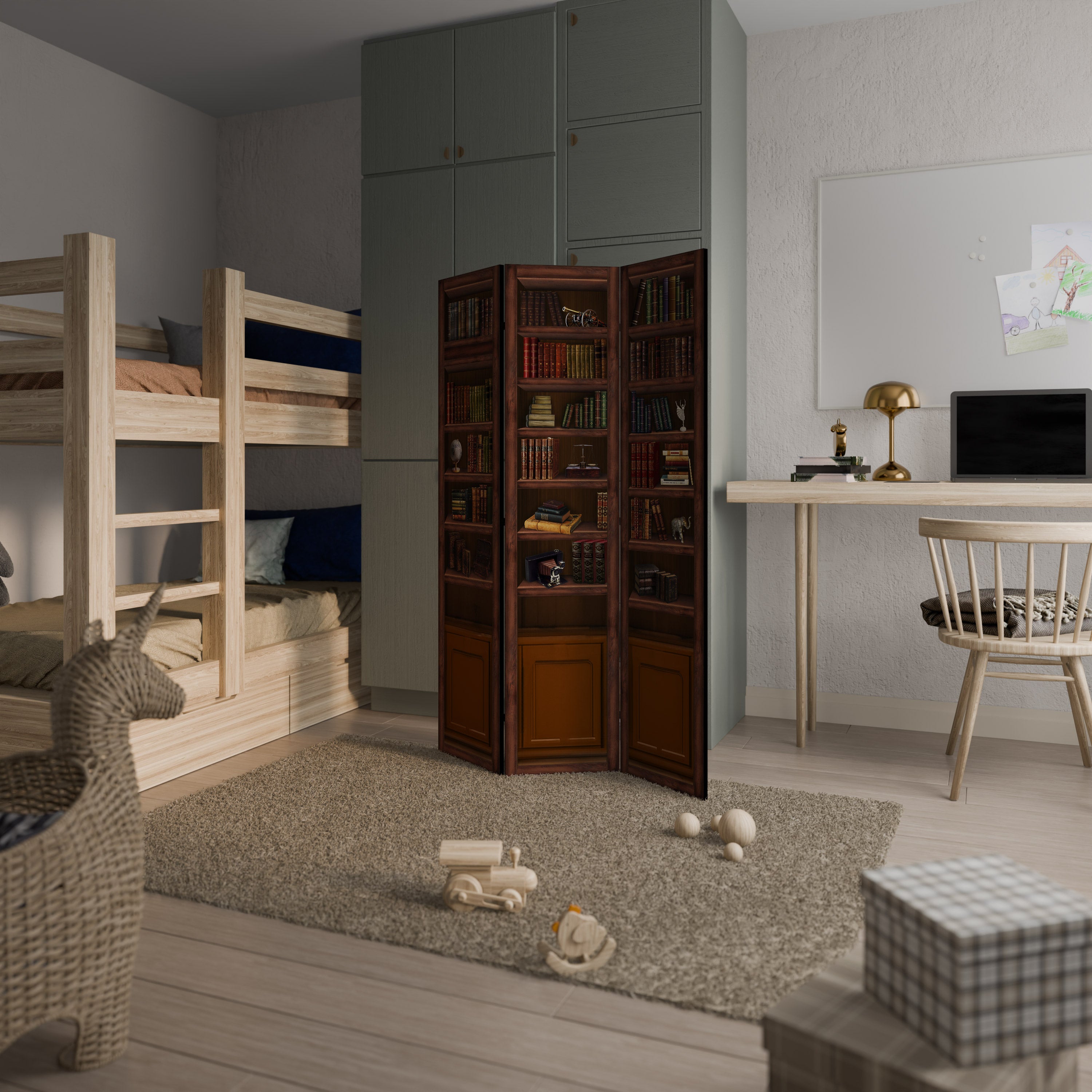 WISDOM IN WOOD 3-Panel Room Divider