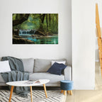TRANQUIL WATERFALL ESCAPE Peel and Stick Horizontal Poster