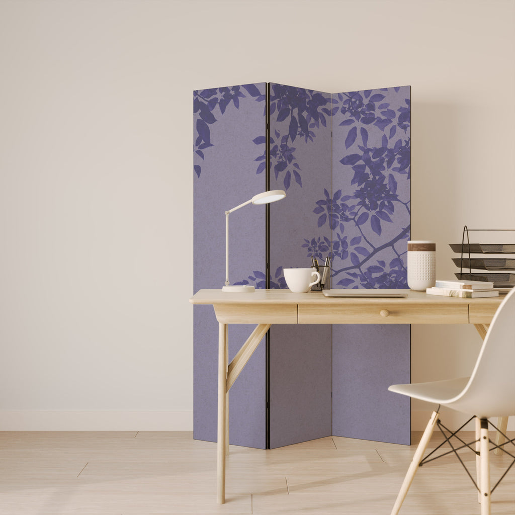 ELEGANT LEAFY VEIL Biombo Decorativo de 3 Painéis