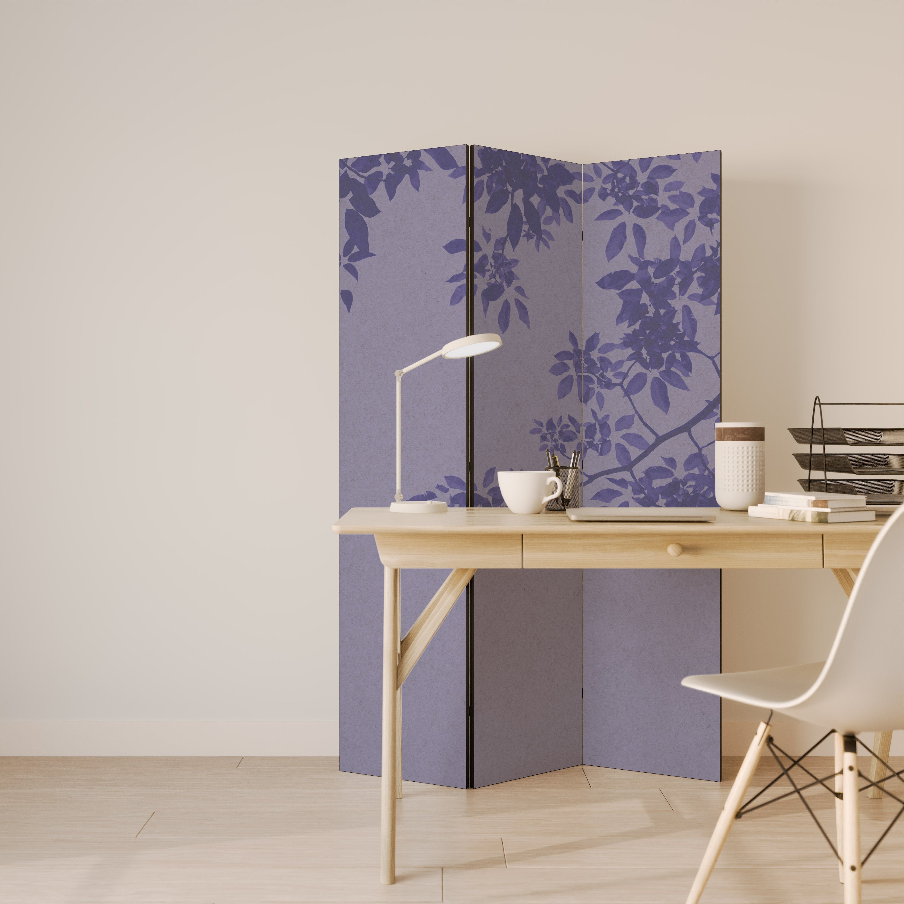 ELEGANT LEAFY VEIL Decorative 3-Panel Room Divider