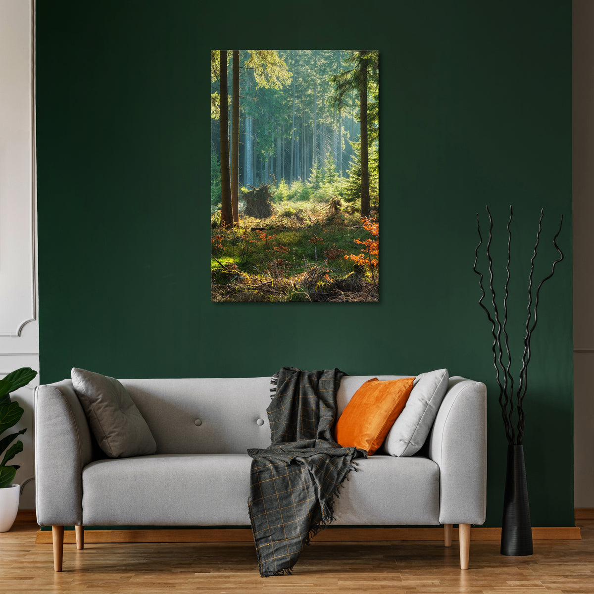 SUNLIT FOREST SERENADE Quadro em tela vertical