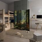SUNLIT FOREST SERENADE Decorative 4-Panel Room Divider
