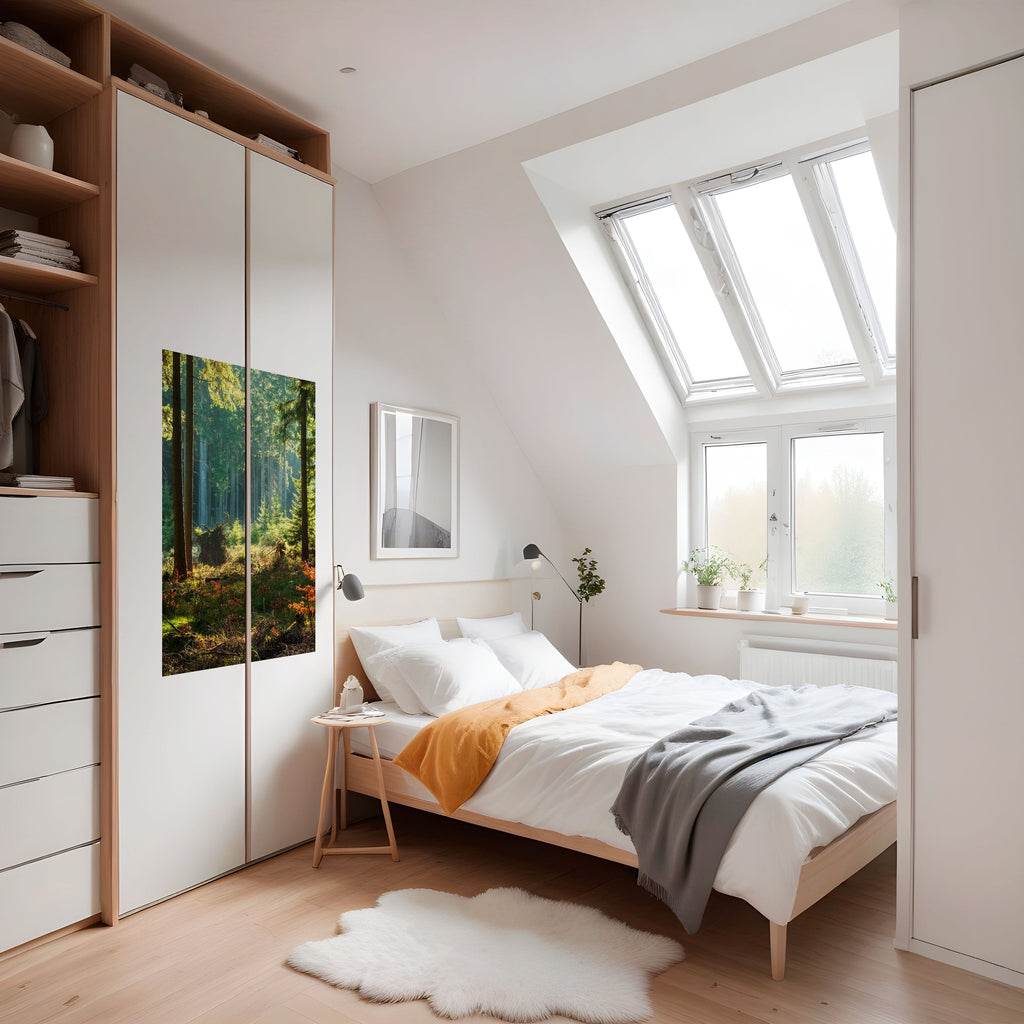 SUNLIT FOREST SERENADE Peel and Stick Vertical Poster