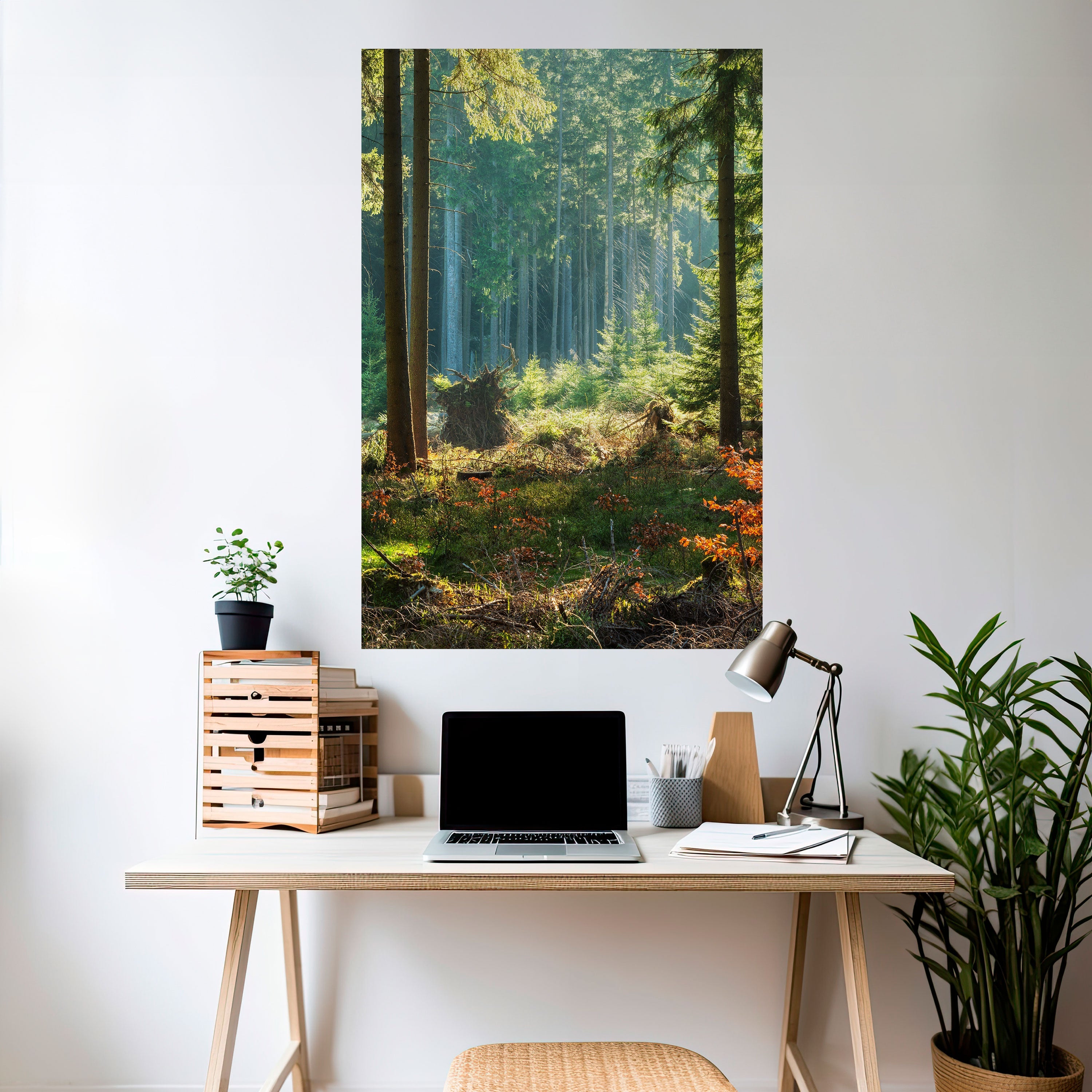 SUNLIT FOREST SERENADE Peel and Stick Vertical Poster