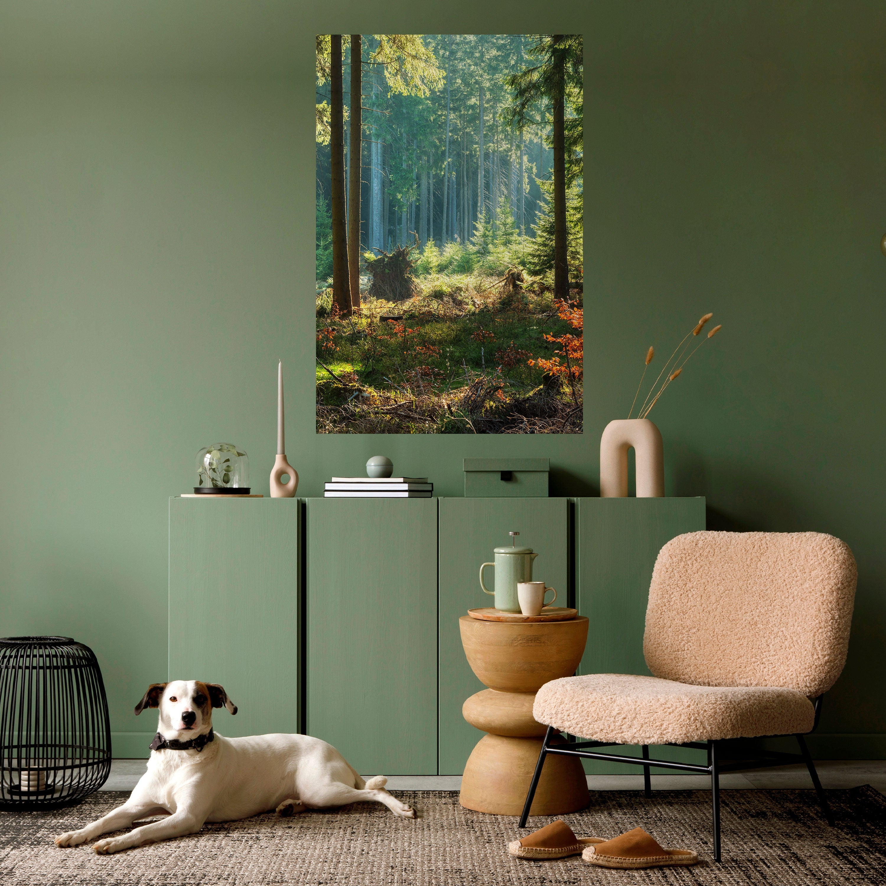 SUNLIT FOREST SERENADE Peel and Stick Vertical Poster