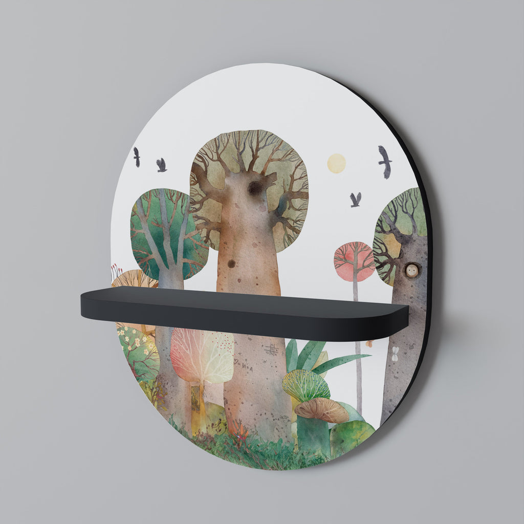 FLIGHT OVER Prateleira Oval Decorativa em Acabamento Preto